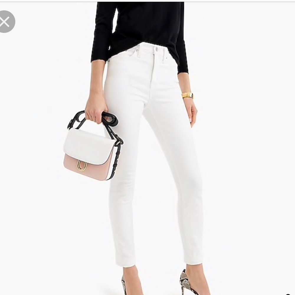 J. Crew High Rise Skinny Jeans in White